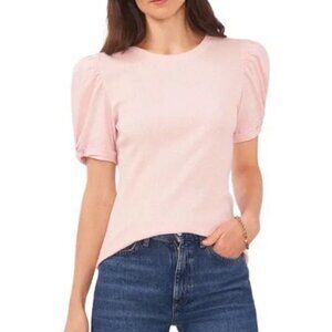 1. State Ribbed Puff Sleeve Soft Pink Top Size XXL